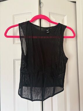 Windsor Black Sheer Mesh Tank Top
